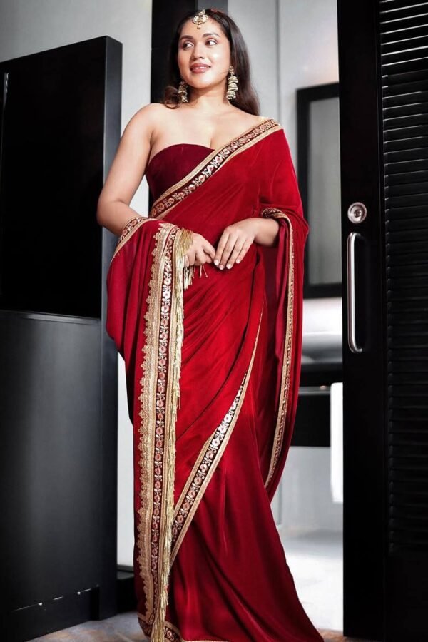 Beautiful Velvet saree collection Special for Durga Puja